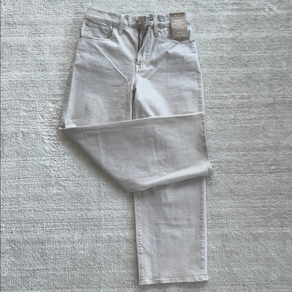 Madewell Vintage Wide-Leg Crop Jeans in Light Gray